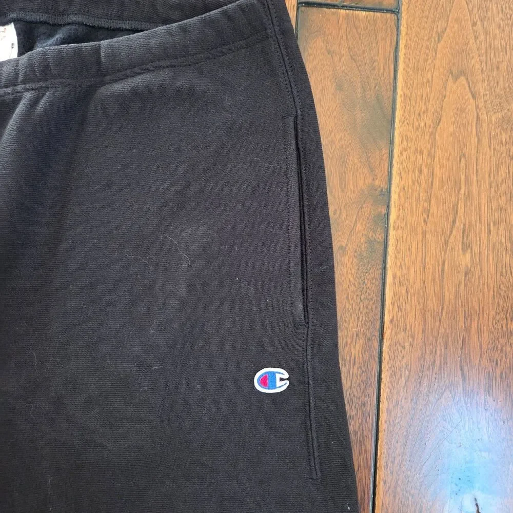 Vintage Champion Reverse Weave Sweatpants 2XL XXL Black Warmup Thick Joggers Y2K